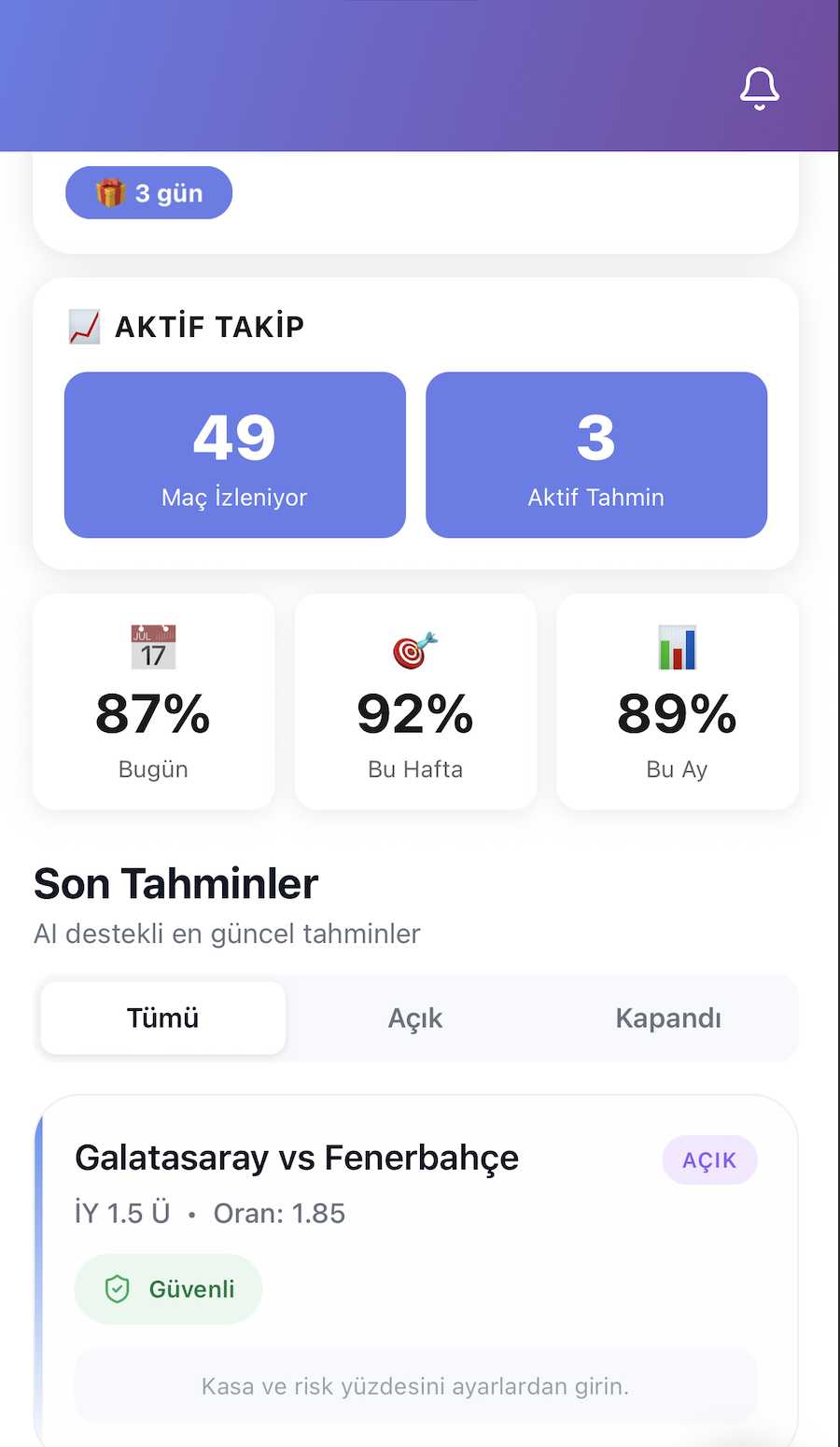 FlashGoal App Dashboard